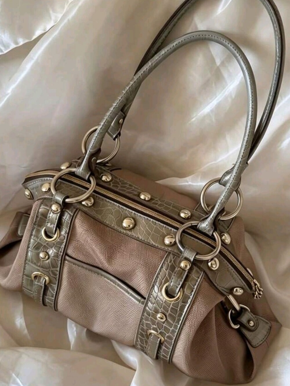 Vintage Niche Design Ins Style Colorblock Campus Bag Large Capaci